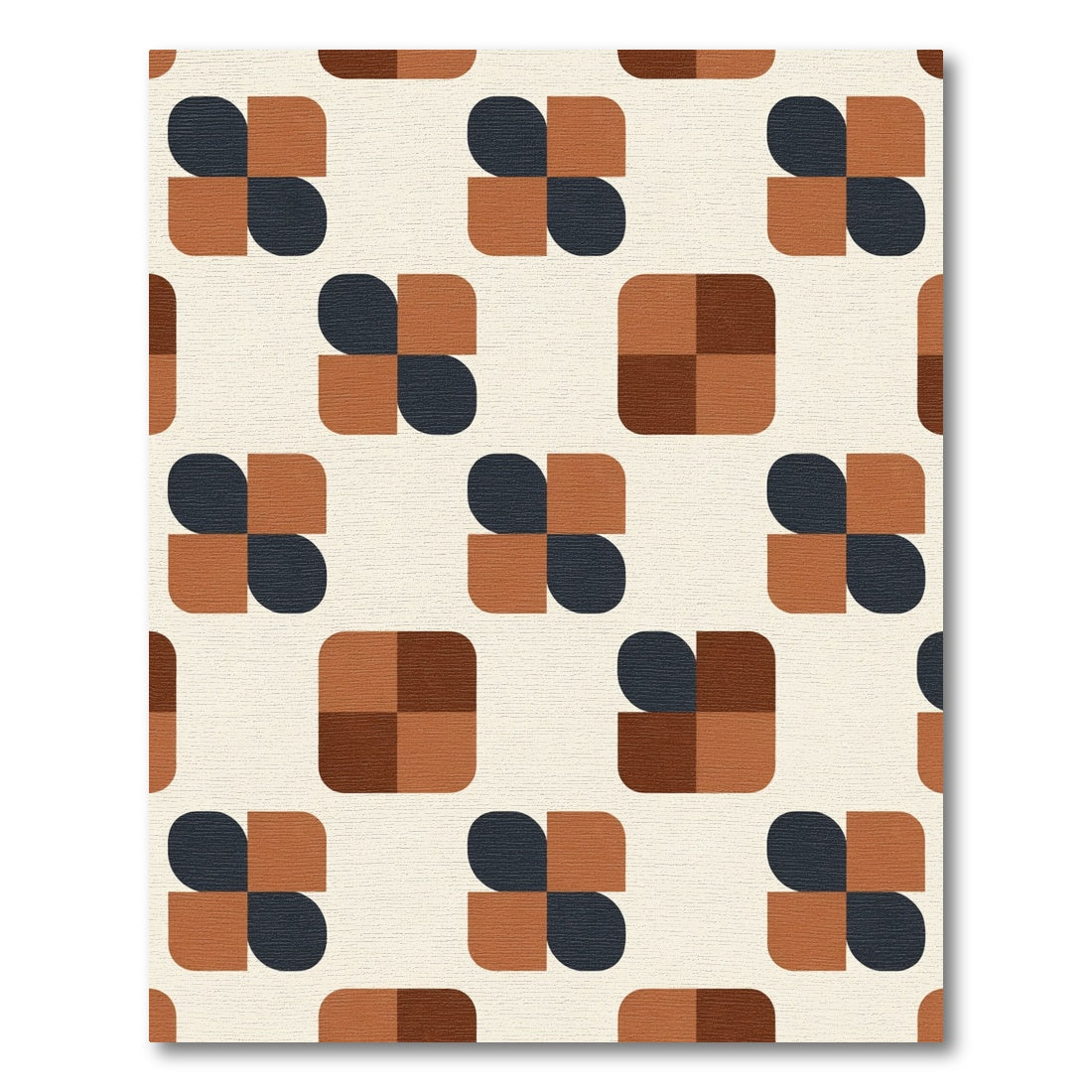 Earth Tones Rounded Square Abstract Rug