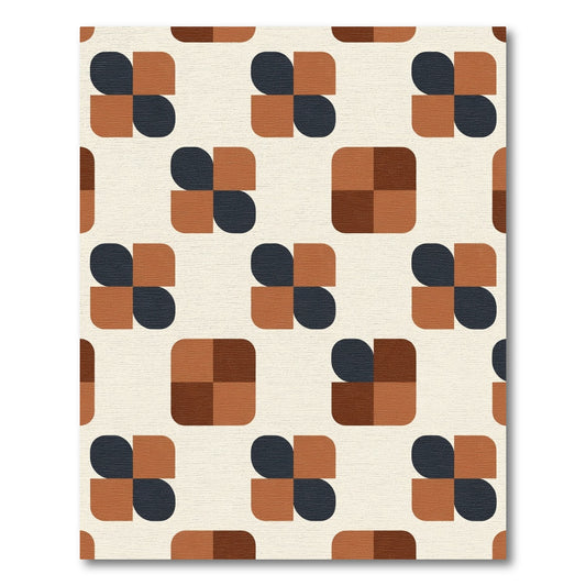Earth Tones Rounded Square Abstract Rug