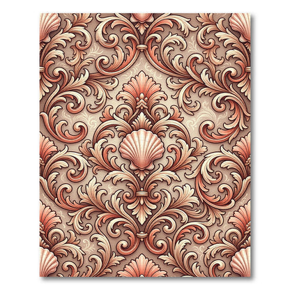 Coral Shell Baroque Swirl Rug