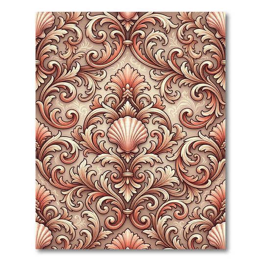 Coral Shell Baroque Swirl Rug