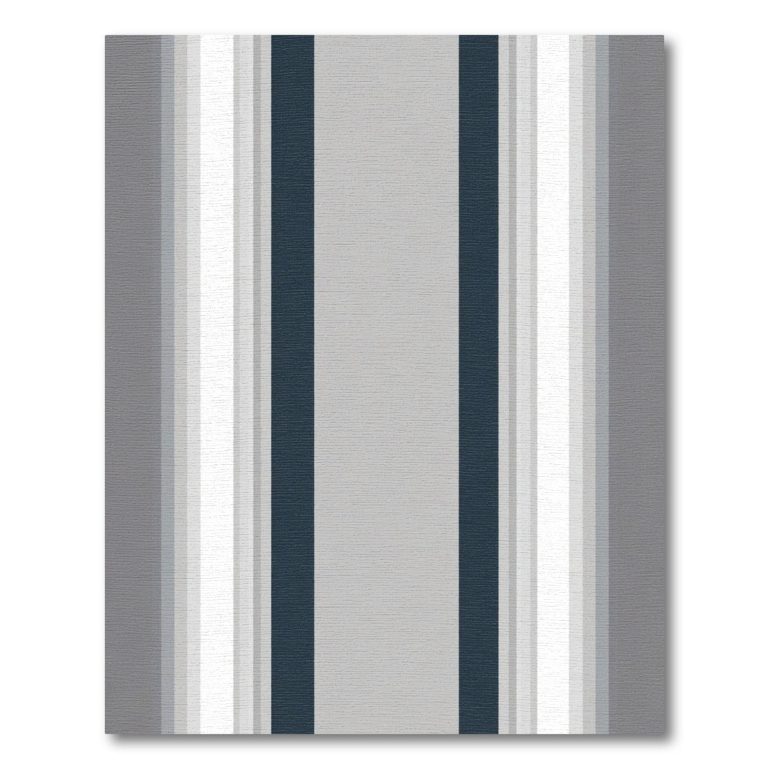 Modern Navy Gray Stripe Rug