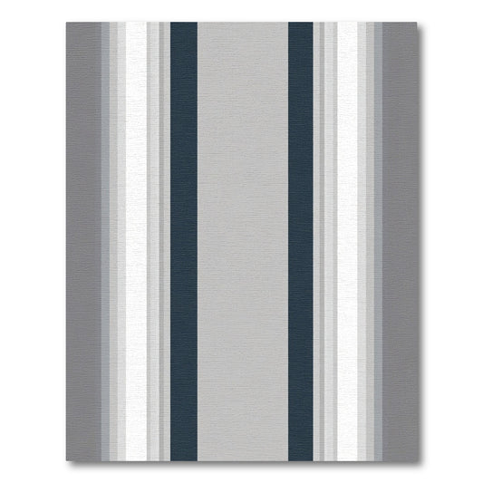 Modern Navy Gray Stripe Rug