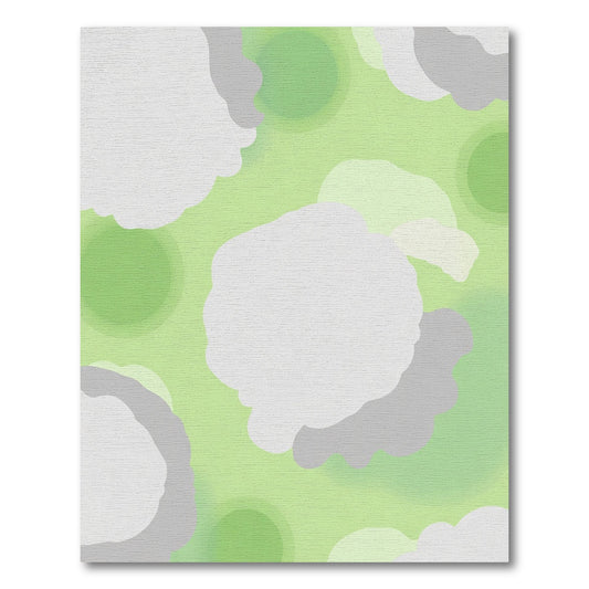 Soft Green Cloud Shapes Rug
