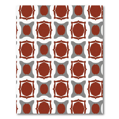 Terra Cotta Gray Geometric Arabesque Rug