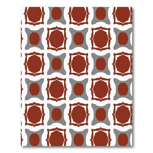Terra Cotta Gray Geometric Arabesque Rug