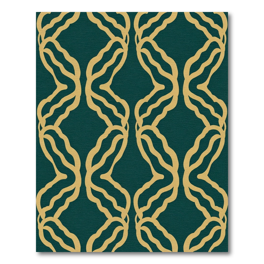 Gold Winding Chain Emerald Pattern Rug