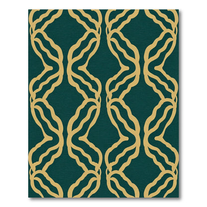 Gold Winding Chain Emerald Pattern Rug