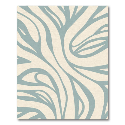 Serene Pale Blue Swirls Abstract Rug