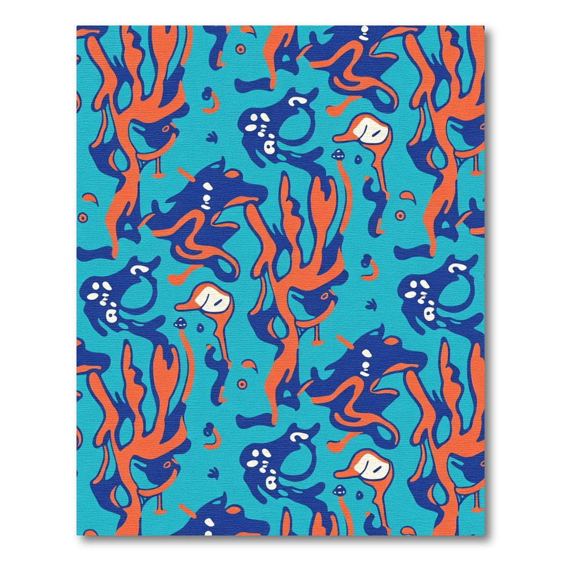 Oceanic Blue Coral Creatures Rug