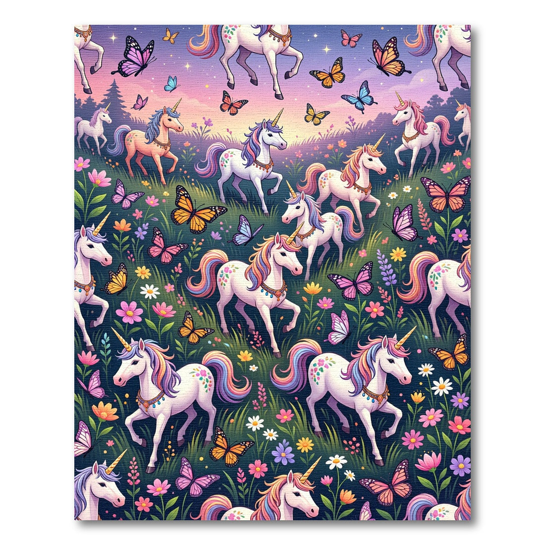 Whimsical Pastel Unicorn Butterfly Garden Rug