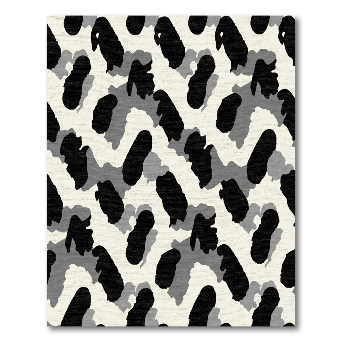 Monochromatic Abstract Blob Composition Rug