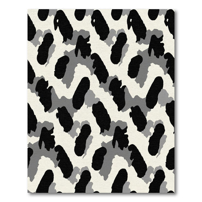 Monochromatic Abstract Blob Composition Rug