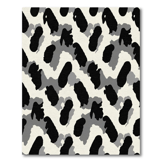 Monochromatic Abstract Blob Composition Rug
