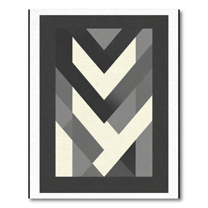 Modern Gray Abstract Chevron Rug