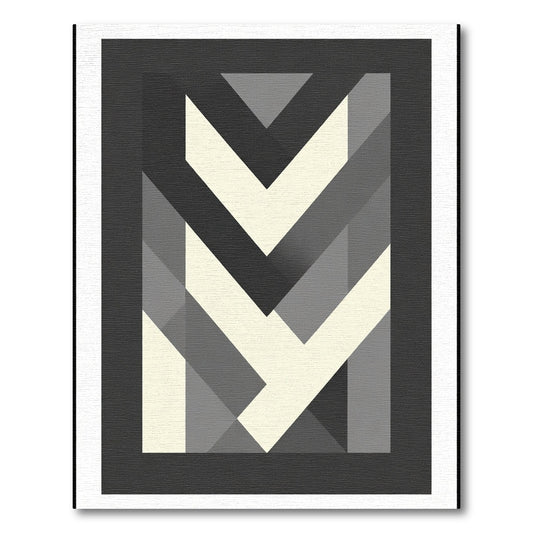 Modern Gray Abstract Chevron Rug