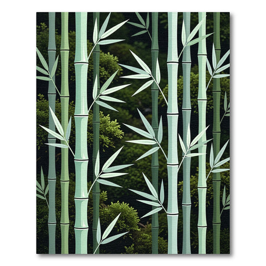 Serene Bamboo Forest Lush Green Stalks Rug
