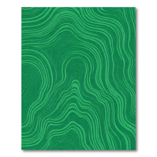 Emerald Green Wavy Topographic Art Rug