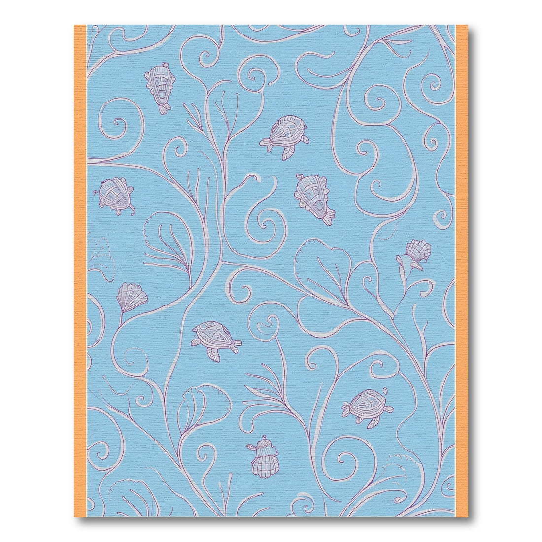 Oceanic Blue Turtle Vine Swirl Rug