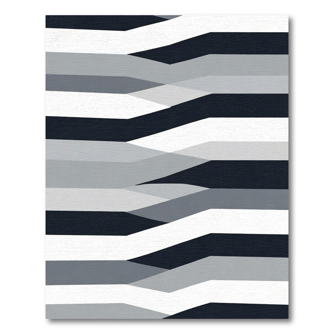 Modern Gray Geometric Ribbon Rug