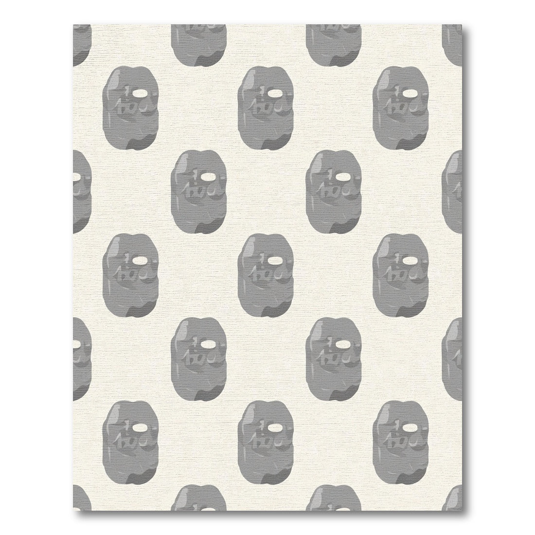 Gray Stone Faces Repeating Pattern Rug