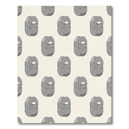 Gray Stone Faces Repeating Pattern Rug