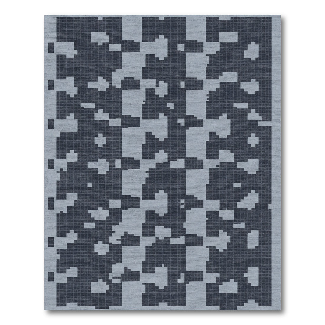 Charcoal Gray Abstract Grid Overlay Rug