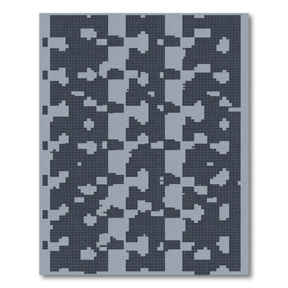 Charcoal Gray Abstract Grid Overlay Rug