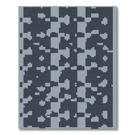 Charcoal Gray Abstract Grid Overlay Rug