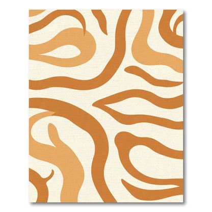 Earthy Orange Abstract Swirl Rug