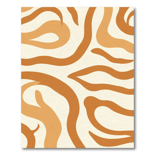 Earthy Orange Abstract Swirl Rug