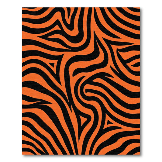 Bold Orange Black Wild Stripe Rug