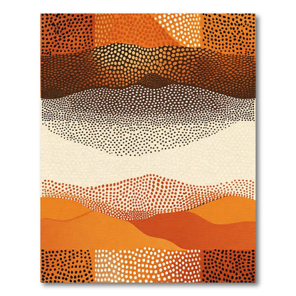 Warm Orange Landscape Dot Art Rug