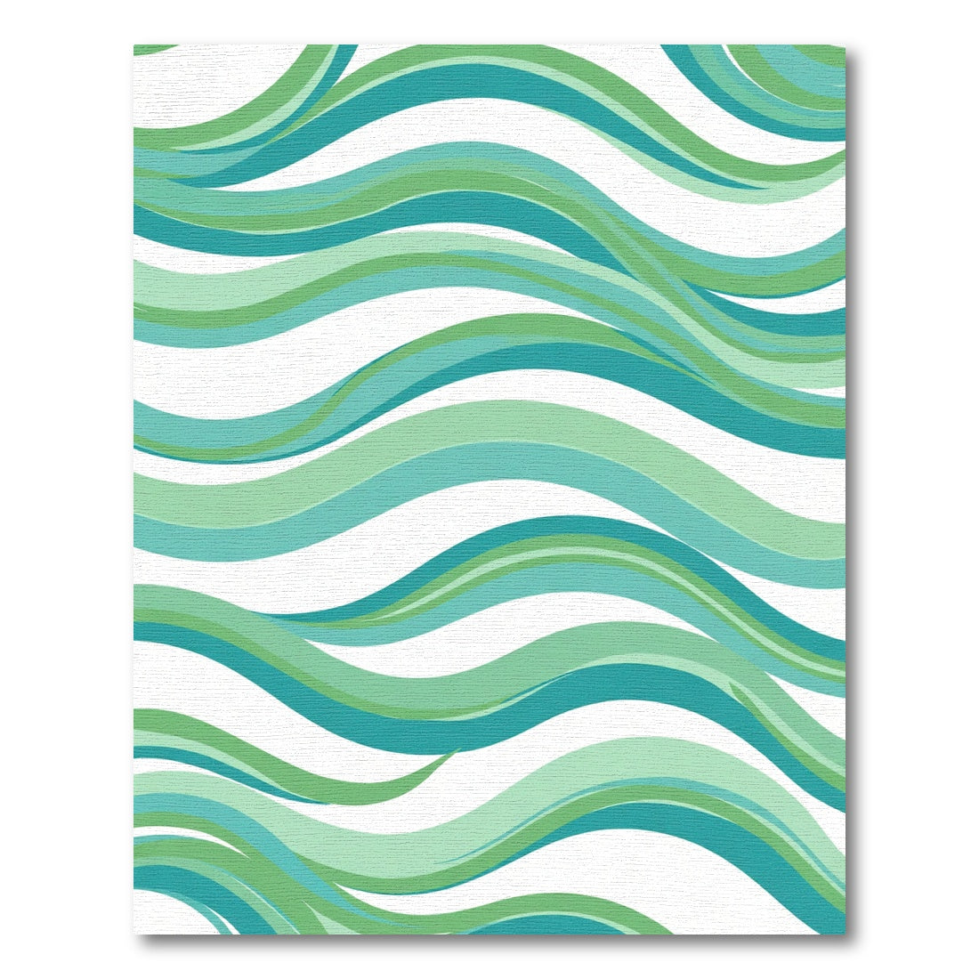 Teal Green Wavy Stripe Landscape Rug