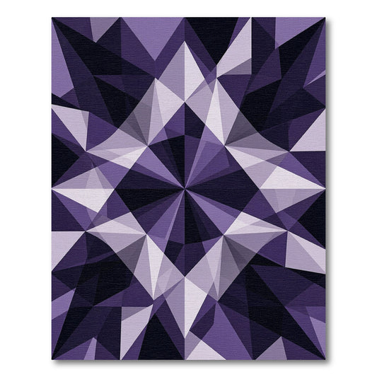 Modern Deep Purple Geometric Diamond Rug