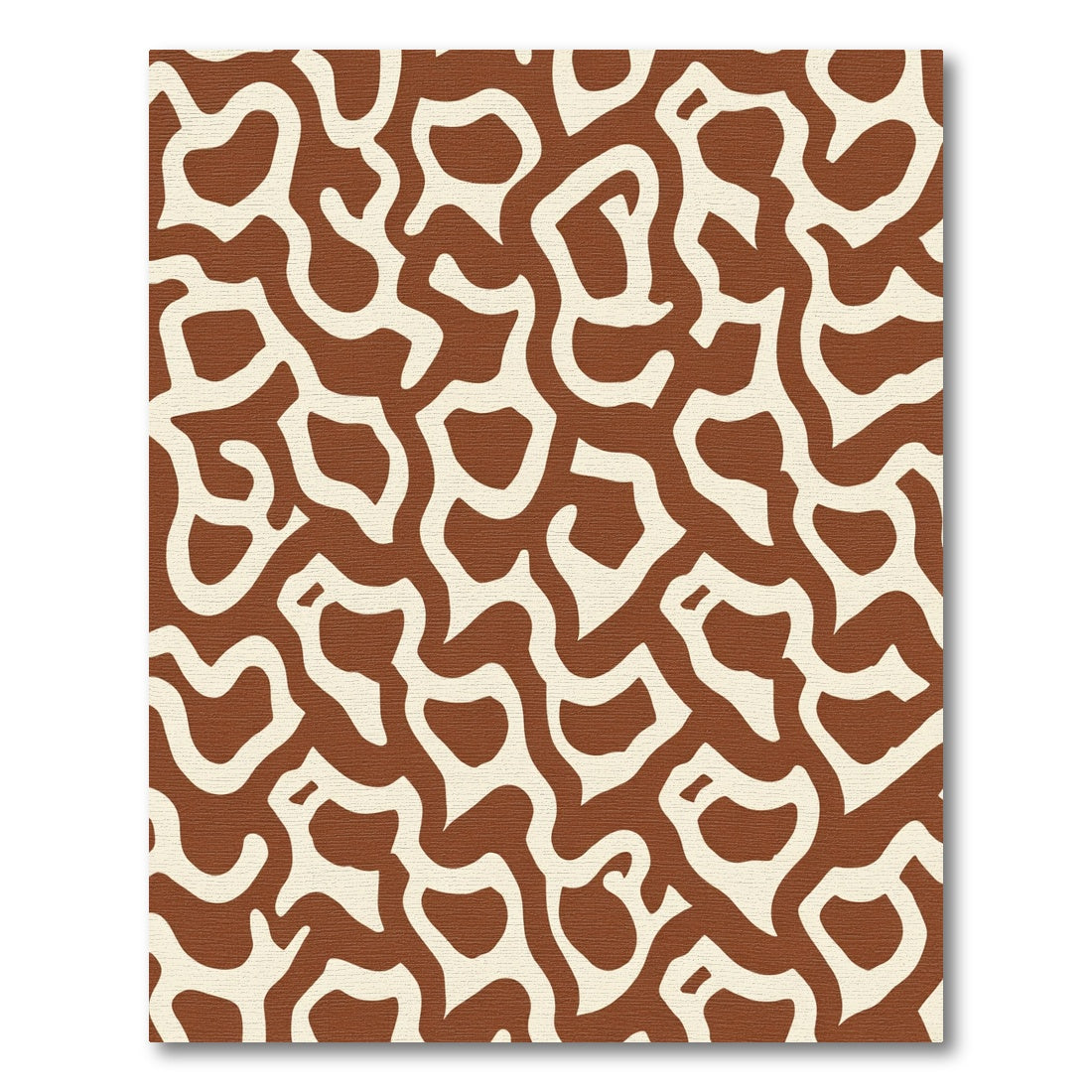 Brown Cream Abstract Organic Shapes Rug