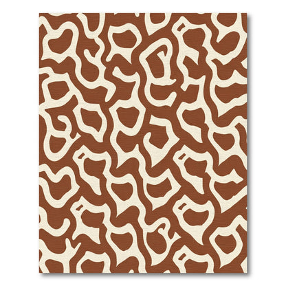 Brown Cream Abstract Organic Shapes Rug