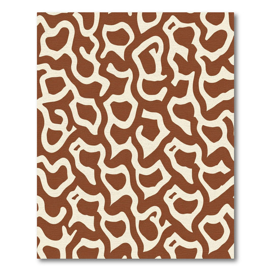 Brown Cream Abstract Organic Shapes Rug
