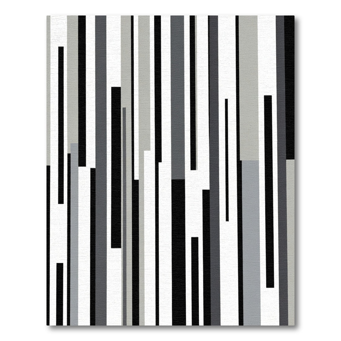 Monochrome Vertical Stripe Abstract Rug