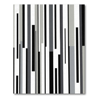 Monochrome Vertical Stripe Abstract Rug