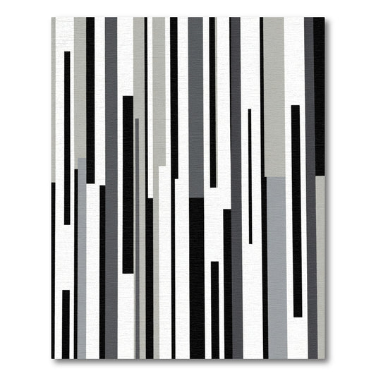 Monochrome Vertical Stripe Abstract Rug