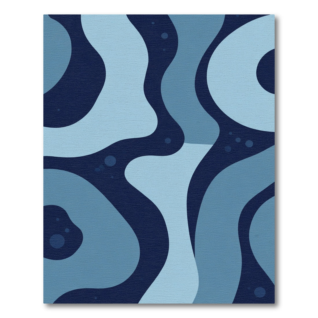 Deep Blue Fluid Organic Swirls Rug