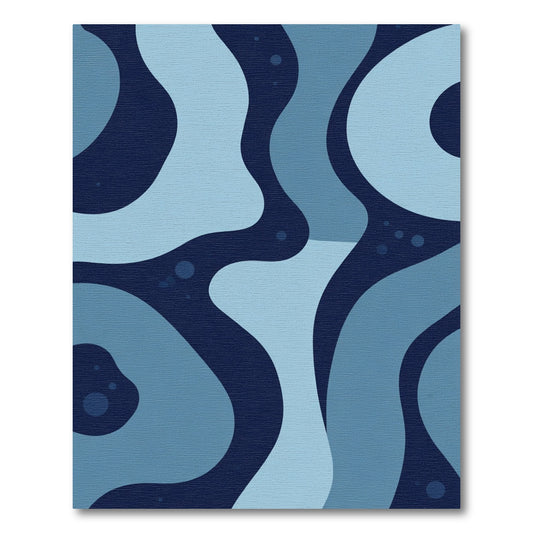 Deep Blue Fluid Organic Swirls Rug
