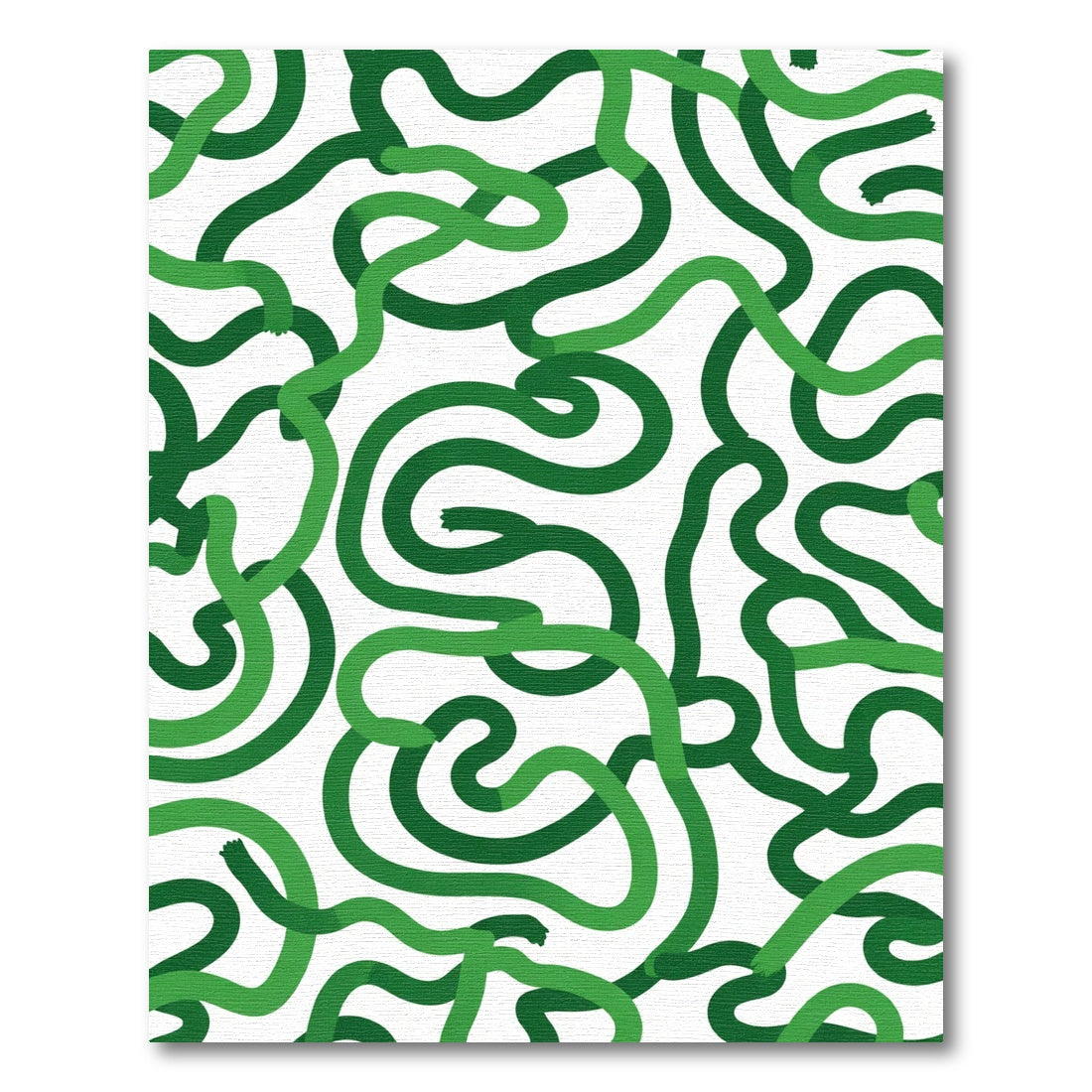 Green Swirling Vine Abstract Rug