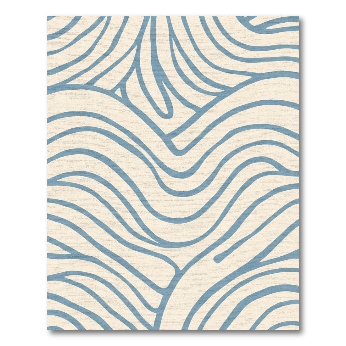 Cream Blue Abstract Organic Lines Rug