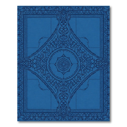 Deep Blue Intricate Medieval Medallion Rug