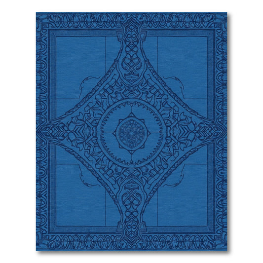 Deep Blue Intricate Medieval Medallion Rug