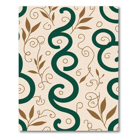 Emerald Swirls And Branches Rug
