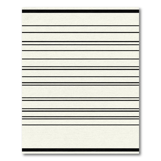 Cream and Black Stripe Rug