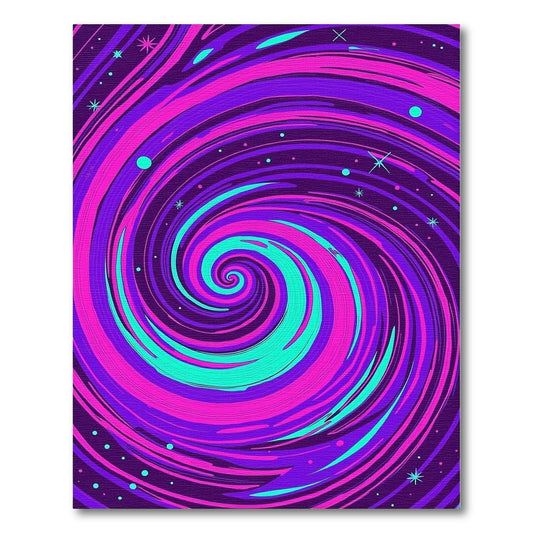 Psychedelic Pink Purple Teal Swirl Rug