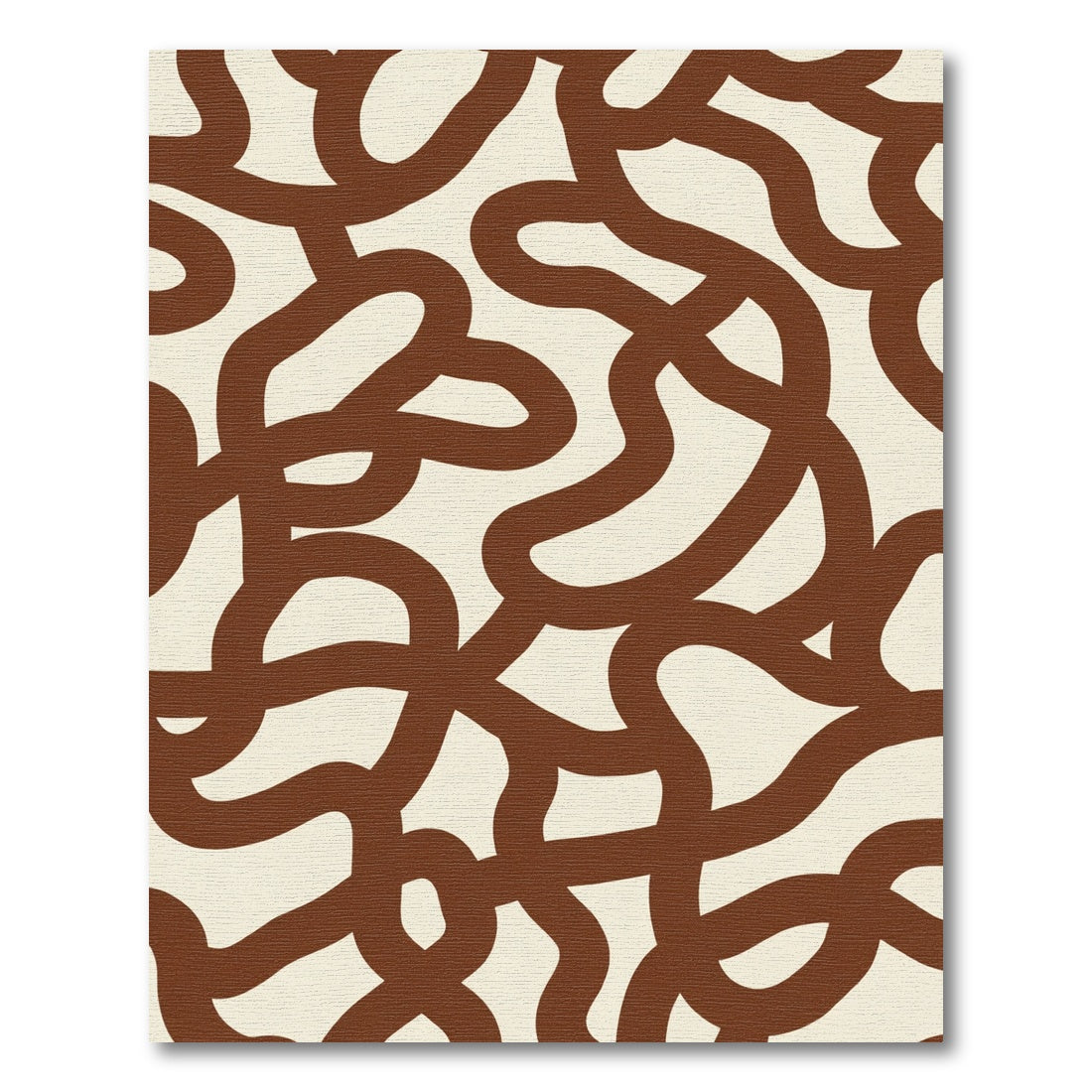 Deep Brown Wavy Abstract Ground Rug